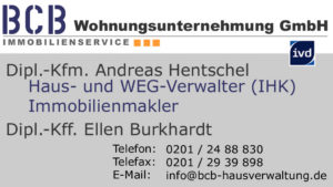 Dipl.-Kfm. Andreas Hentschel Haus- und WEG-Verwalter (IHK), Dipl.-Kff. Ellen Burkhardt